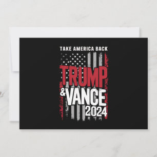 Invitación Trump Vance 2024 Bandera de EE. UU. Recuperemos Am