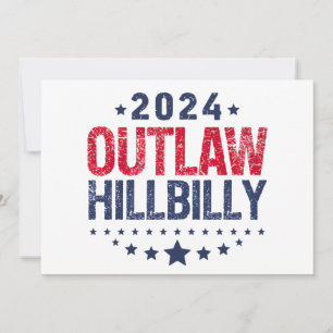 Invitación Trump Vance 2024 Fuera de la Ley Hillbilly Bandera