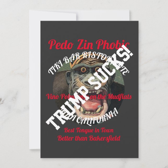 Invitación Trump Zin Phobic Tiki Bar Ristorante Lodi CA (Anverso)