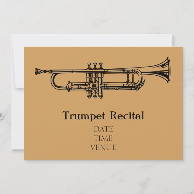Invitación Trumpet Brass Actuación elegante de jazz recital (Anverso)