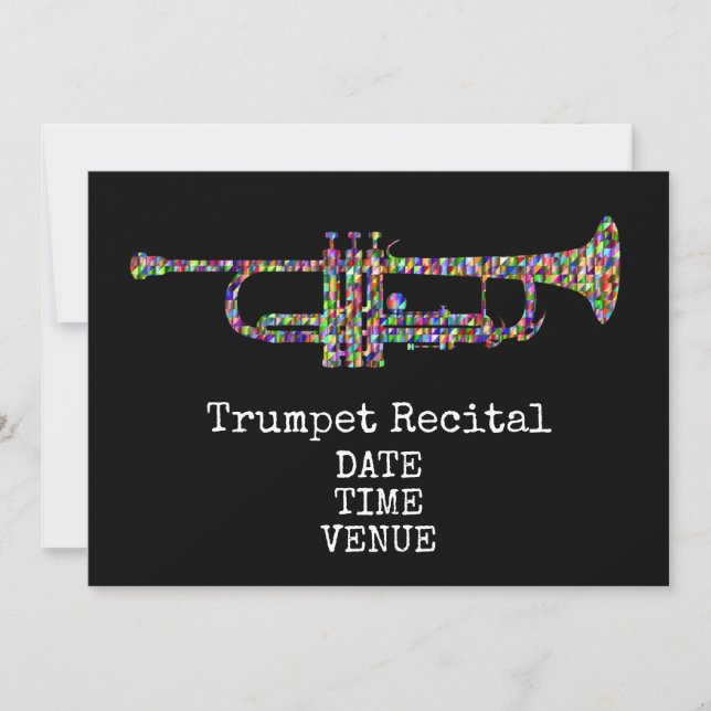 Invitación Trumpet Brass Actuación elegante de jazz recital (Anverso)