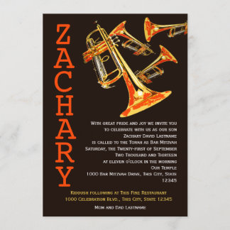 Invitación Trumpet Music Bar Mitzvah