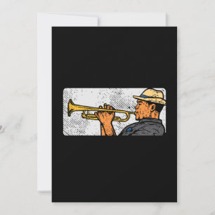 Invitación Trumpet Player Retro Trumpet Jazz Music