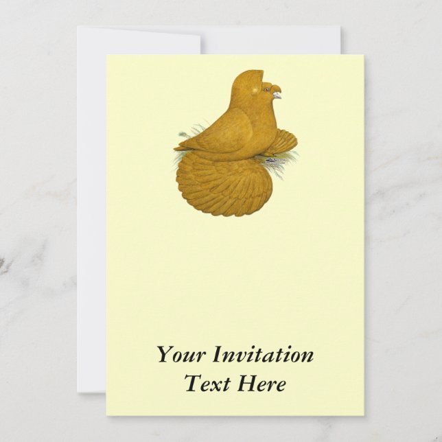 Invitación Trumpeter Pigeon Yellow (Anverso)