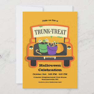 Invitación Trunk Or Treat Halloween en español