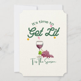 Invitación T's the Season Navidades Fiesta de vino recibe luz