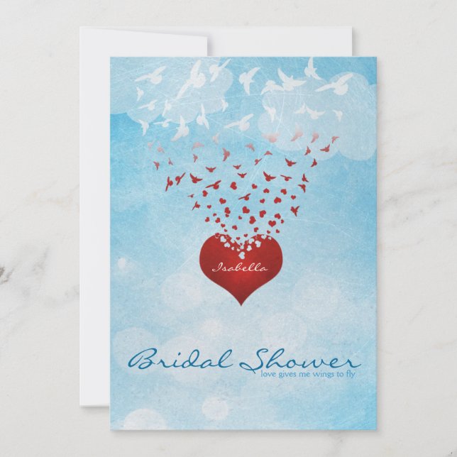 Invitación Tu amor me da Wings Bridal Shower (Anverso)