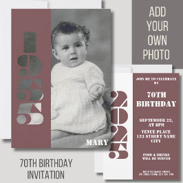 Invitación Tu año de la foto anterior 1955 70º cumpleaños Inv