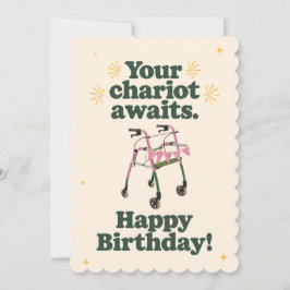 Invitación Tu Carruaje Espera Divertido Cumpleaños de Envejec