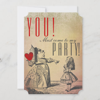 Invitación ¡TÚ! ¡Debe venir a mi FIESTA! (Reina Roja y Alicia