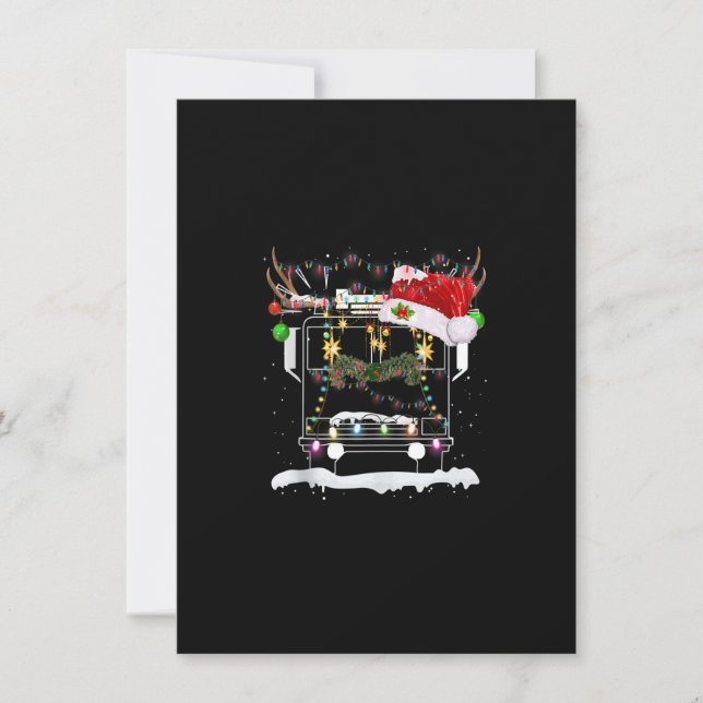Invitación Tu Feliz Camión Navideño Vestido Rincón San (Anverso)
