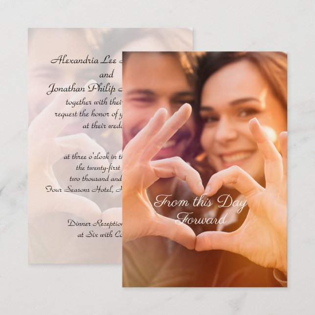 Invitación Tu foto| A partir de este día (Anverso / Reverso)