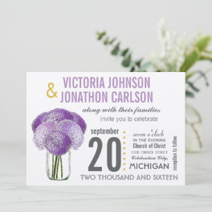 Invitación Tu foto de atrás de Hydrangea en un Mason Jar