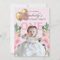 Tu foto Pretty in Pink personalizada niña primer c
