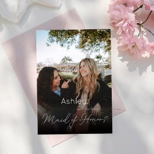 Invitación ¿Tu foto será mi empleada de honor? Blanca