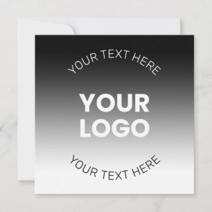 Invitación Tu Logotipo Gradiente Negro y Blanco Editable Mo