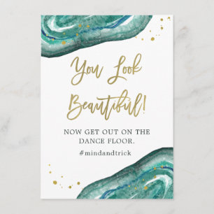 Invitación Tú luces hermosa Geoda Teal y Boda de Oro