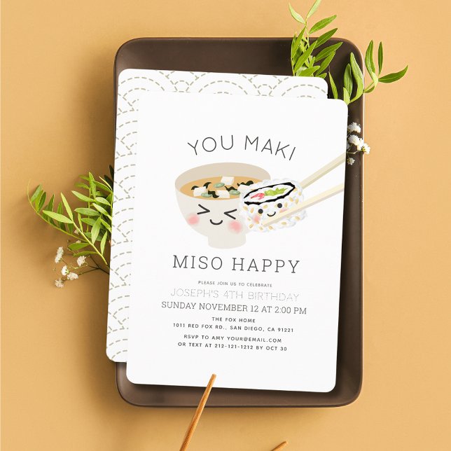 Invitación Tú Maki Miso Feliz cumpleaños de Sushi Soup (Subido por el creador)