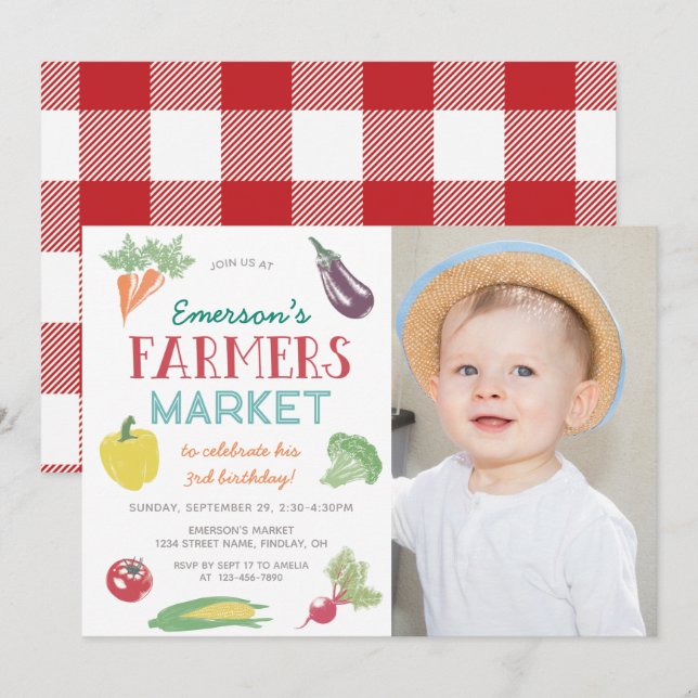 Invitación Tu nombre de agricultor comercializa cualquier fot (Anverso / Reverso)