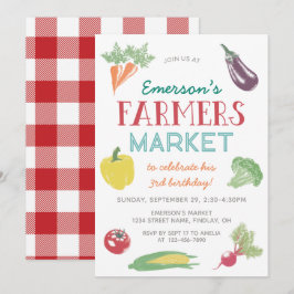 Invitación Tu nombre de granjeros mercado fiesta de cumpleaño