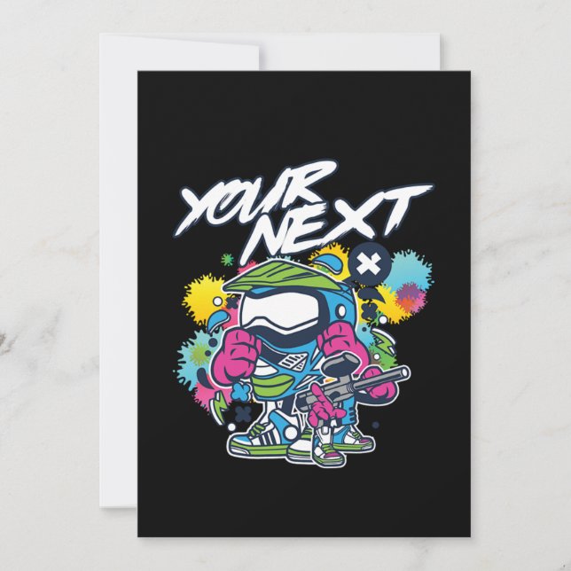 Invitación Tu próximo marcador de juego de paintball G (Anverso)