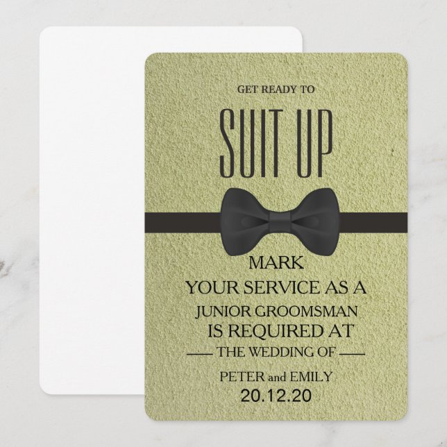 Invitación Tu Servicio como Padrino de Boda (Anverso / Reverso)