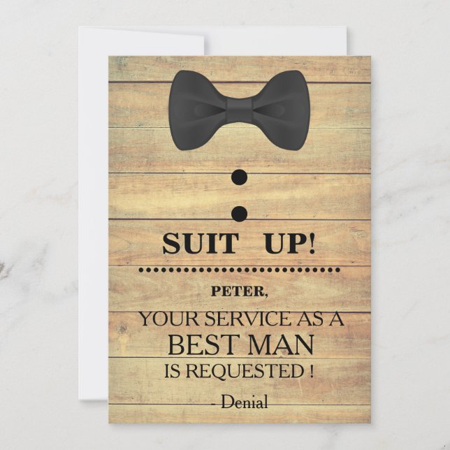Invitación Tu Servicio como Padrino de Boda Solicitud (Anverso)