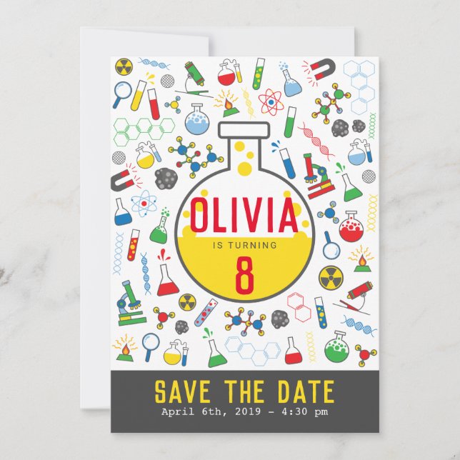 Invitación Tubo de ensayo neutral de la ciencia del género (Anverso)