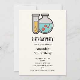 Invitación Tubo de prueba de química y cumpleaños del vaso
