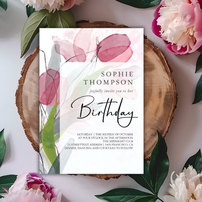 Invitación Tubos blandos de cumpleaños elegante (Subido por el creador)