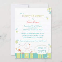 Invitación Tuitear en invierno con los pájaros bebé