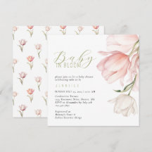 Tulip Baby Shower de acuarela moderna
