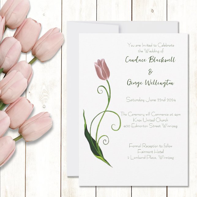 Invitación Tulip Floral rosa (Subido por el creador)