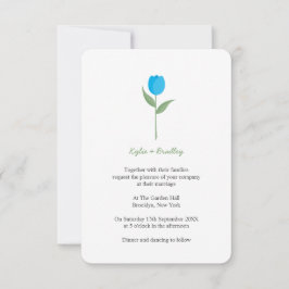 Invitación Tulip Minimalista azul