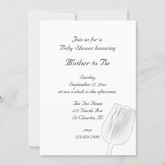Invitación Tulip Sketch Spring Baby Shower