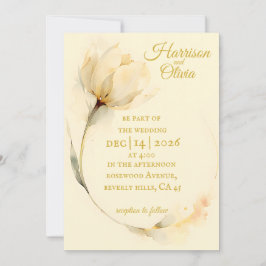Invitación Tulipán acuarela beige de flor silvestre sencilla 