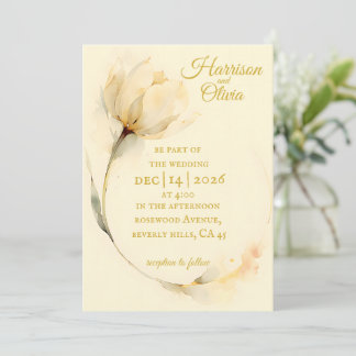 Invitación Tulipán acuarela beige de flor silvestre sencilla 