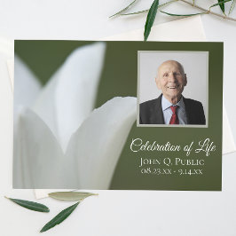 Invitación Tulipán blanco de primavera en verde Celebración d