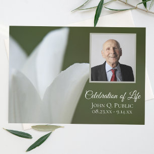 Invitación Tulipán blanco de primavera en verde Celebración d