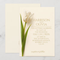 Tulipán Blanco Minimalista Elegante Boda Moderna