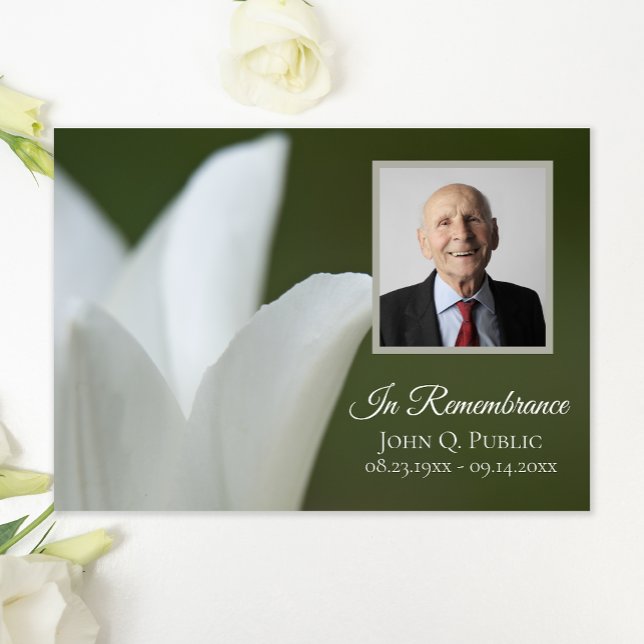 Invitación Tulipán de primavera blanca en aniversario de muer (Subido por el creador)