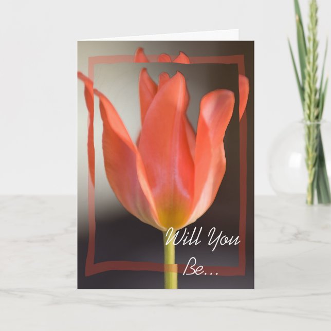 Invitación Tulipán de Primavera Roja Serás Mi Invitada De La  (Anverso)