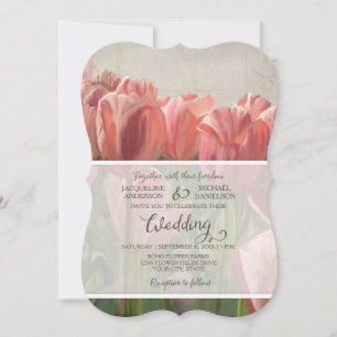 Invitación Tulipán Floral Primavera Moderna Boda Rústica de l