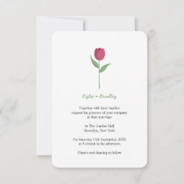 Invitación Tulipán Minimalista de Borgoña