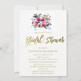 Invitación Tulipán morado rosa Floral Bouquet Briquet Ducha