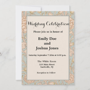 Invitación Tulipán Silvestre Floral Diseño de William Morris