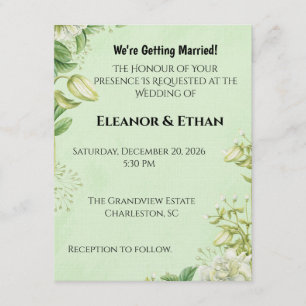 Invitación Tulipán Vibrante Amarillo y Ranúnculo Boda Formal 