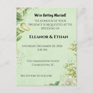 Invitación Tulipán Vibrante Amarillo y Ranúnculo Boda Formal