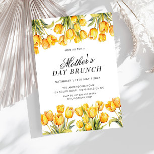 Invitación Tulipanes Amarillos Modernos Brunch Floral del Día