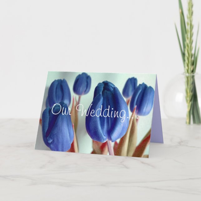 Invitación Tulipanes azules (Anverso)